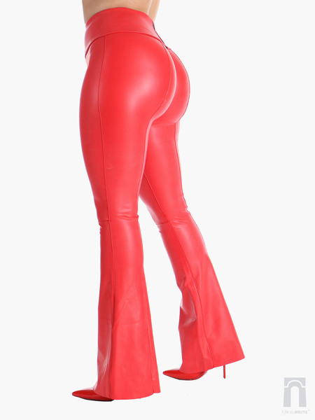 Jolene: Red Latex Flare Pants - Custom Made | Ishtar&Brute